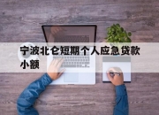 宁波北仑短期个人应急贷款小额