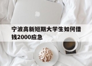 宁波高新短期大学生如何借钱2000应急
