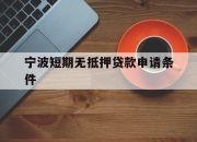 宁波短期无抵押贷款申请条件