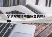 宁波余姚短期借应急贷款app