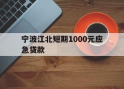 宁波江北短期1000元应急贷款