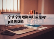 宁波宁海短期网红应急app是网贷吗
