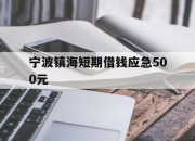 宁波镇海短期借钱应急500元
