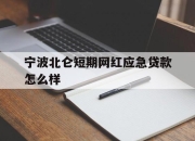 宁波北仑短期网红应急贷款怎么样