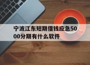 宁波江东短期借钱应急5000分期有什么软件