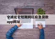 宁波北仑短期网红应急贷款app网址