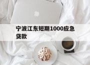 宁波江东短期1000应急贷款