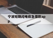 宁波短期闪电应急借款app