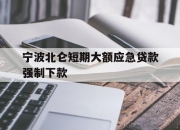 宁波北仑短期大额应急贷款强制下款