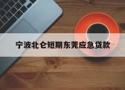 宁波北仑短期东莞应急贷款