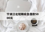 宁波江北短期应急借款5000元