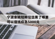 宁波余姚短期征信黑了哪里可以借钱应急5000元