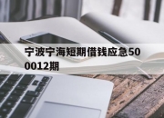 宁波宁海短期借钱应急500012期