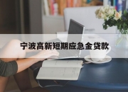宁波高新短期应急金贷款