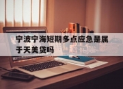 宁波宁海短期多点应急是属于天美贷吗