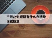 宁波北仑短期有什么办法能借钱应急