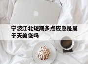 宁波江北短期多点应急是属于天美贷吗