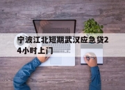 宁波江北短期武汉应急贷24小时上门