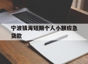 宁波镇海短期个人小额应急贷款