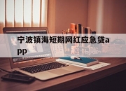 宁波镇海短期网红应急贷app