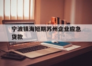 宁波镇海短期苏州企业应急贷款
