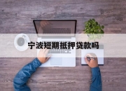 宁波短期抵押贷款吗