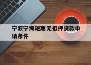 宁波宁海短期无抵押贷款申请条件