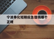 宁波奉化短期应急借钱哪个正规