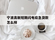 宁波高新短期闪电应急贷款怎么样