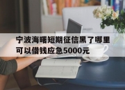 宁波海曙短期征信黑了哪里可以借钱应急5000元