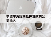 宁波宁海短期抵押贷款的公司排名