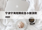 宁波宁海短期应急小额贷款app