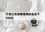 宁波江东短期借钱应急必下500元