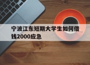 宁波江东短期大学生如何借钱2000应急