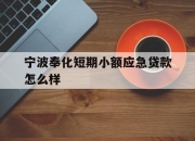 宁波奉化短期小额应急贷款怎么样