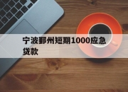 宁波鄞州短期1000应急贷款