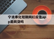 宁波奉化短期网红应急app是网贷吗