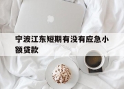 宁波江东短期有没有应急小额贷款