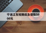 宁波江东短期应急借款5000元